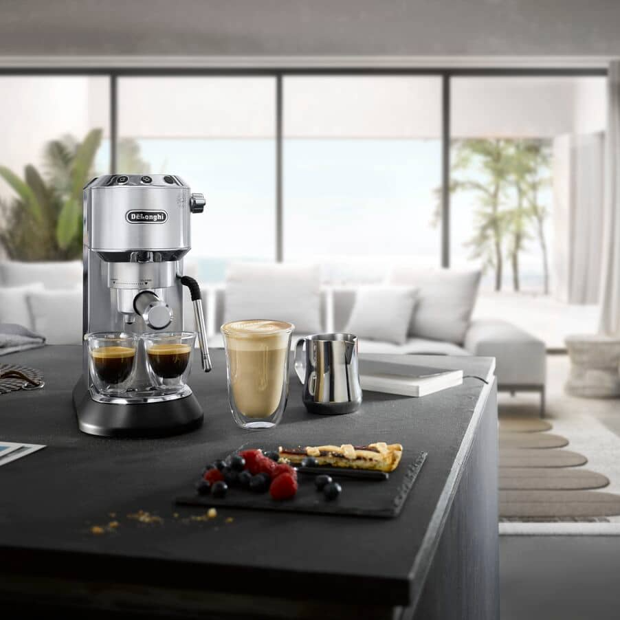 De'Longhi EC885.M Dedica Arte Manual Espresso Coffee maker with Milk Frother - Silver