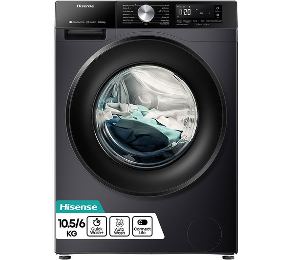 Hisense 3S Series WD3S1043BB3 WiFi-enabled 10kg Washer Dryer - Black