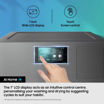 Samsung Series 9 Large Capacity WD18DB8995BZT1 18kg / 11kg Washer Dryer, A Rated in Dark Steel