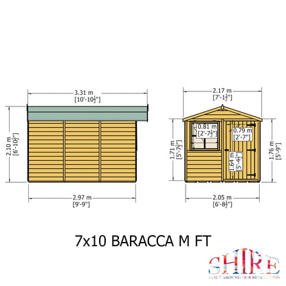 Shire Barraca 10ft x 7ft Shiplap Shed