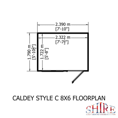 Caldey (8' x 6') Professional Storage Shed