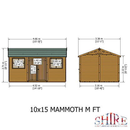 Goodwood Mammoth (10' x 15') Professional Tongue and Groove Apex Shed