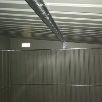 3.3 x 2.68m Black Corrugated Metal Garden Shed - Durable Outdoor Storage Solution