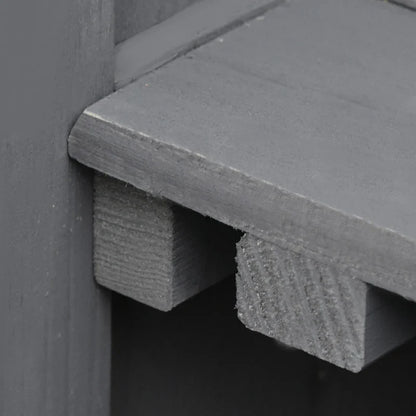 Wooden Garden Shed with Hinged Roof and Removable Shelf Outdoor Tool Storage Cabinet Double Doors 74x43x88cm Grey