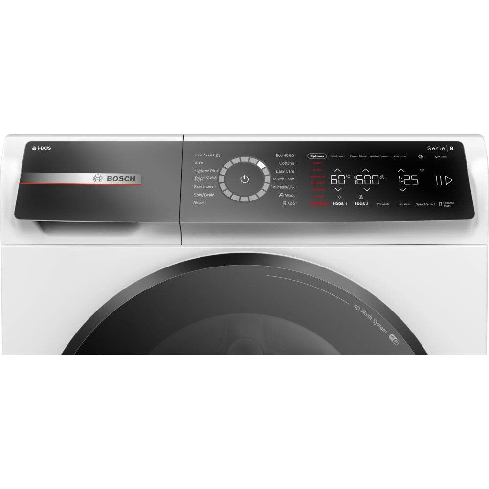 Bosch WGB256A1GB Series 8 i-DOS WiFi enabled 10kg 1400 Spin Washing Machine White