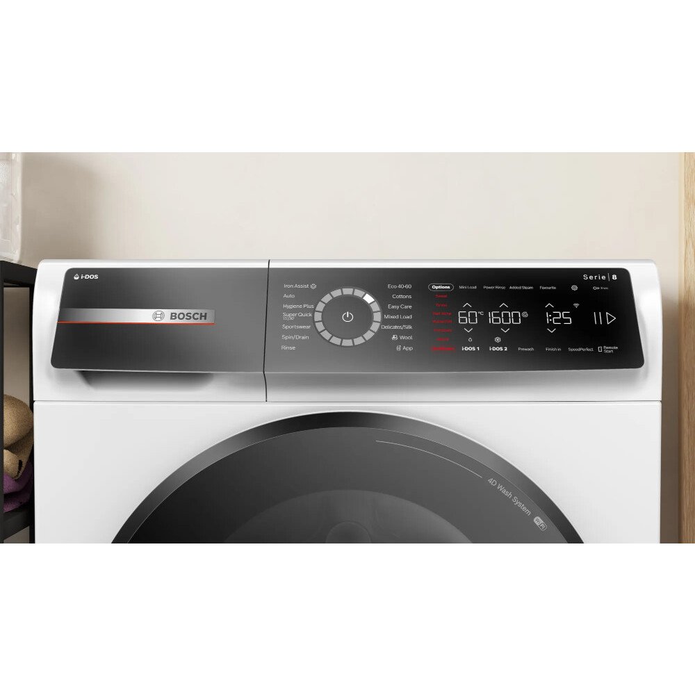 Bosch WGB256A1GB Series 8 i-DOS WiFi enabled 10kg 1400 Spin Washing Machine White