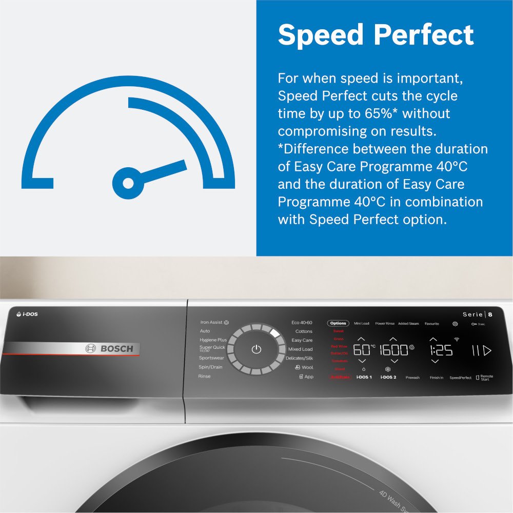 Bosch WGB256A1GB Series 8 i-DOS WiFi enabled 10kg 1400 Spin Washing Machine White