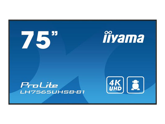 iiyama ProLite LH7565UHSB-B1 75" Class (74.5" viewable) LED-backlit LCD display - 4K - for digital signage