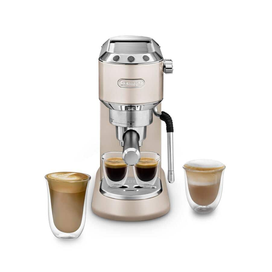 De'Longhi EC885.BG Dedica Arte Manual Espresso Coffee maker with Milk Frother - Beige Gold