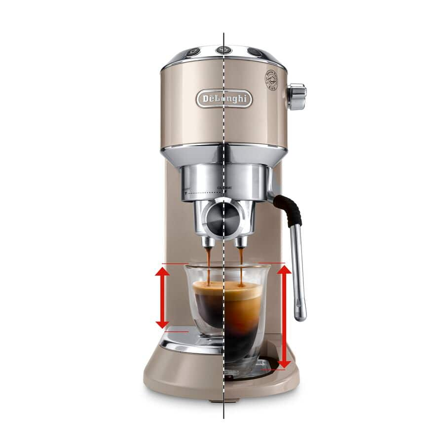 De'Longhi EC885.BG Dedica Arte Manual Espresso Coffee maker with Milk Frother - Beige Gold