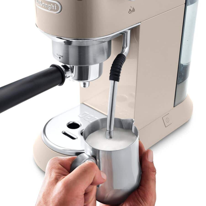 De'Longhi EC885.BG Dedica Arte Manual Espresso Coffee maker with Milk Frother - Beige Gold