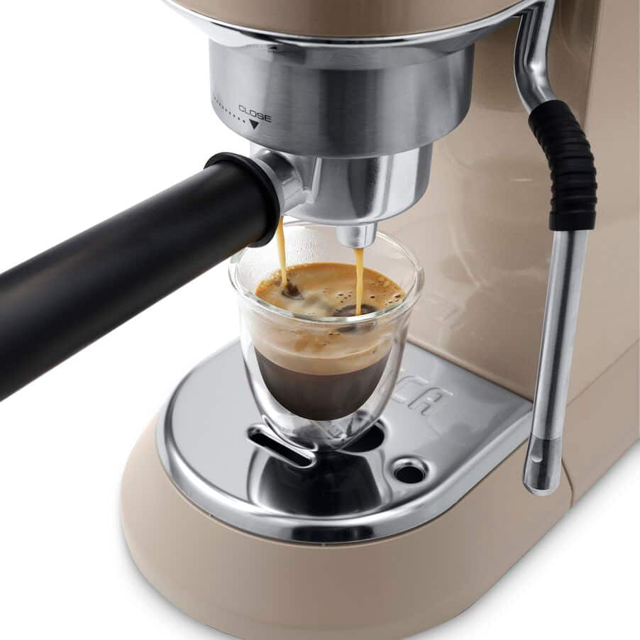 De'Longhi EC885.BG Dedica Arte Manual Espresso Coffee maker with Milk Frother - Beige Gold