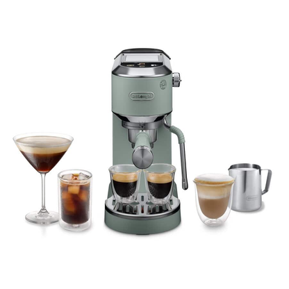 De'Longhi EC890.GR Dedica Duo with Advanced Milk Steam Wand Manual Espresso Machine Green