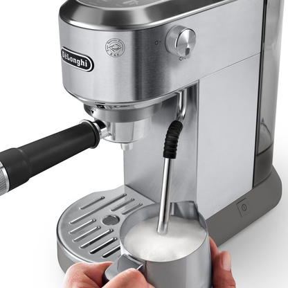 De'Longhi EC890.M Dedica Duo with Advanced Milk Steam Wand Manual Espresso Machine Silver