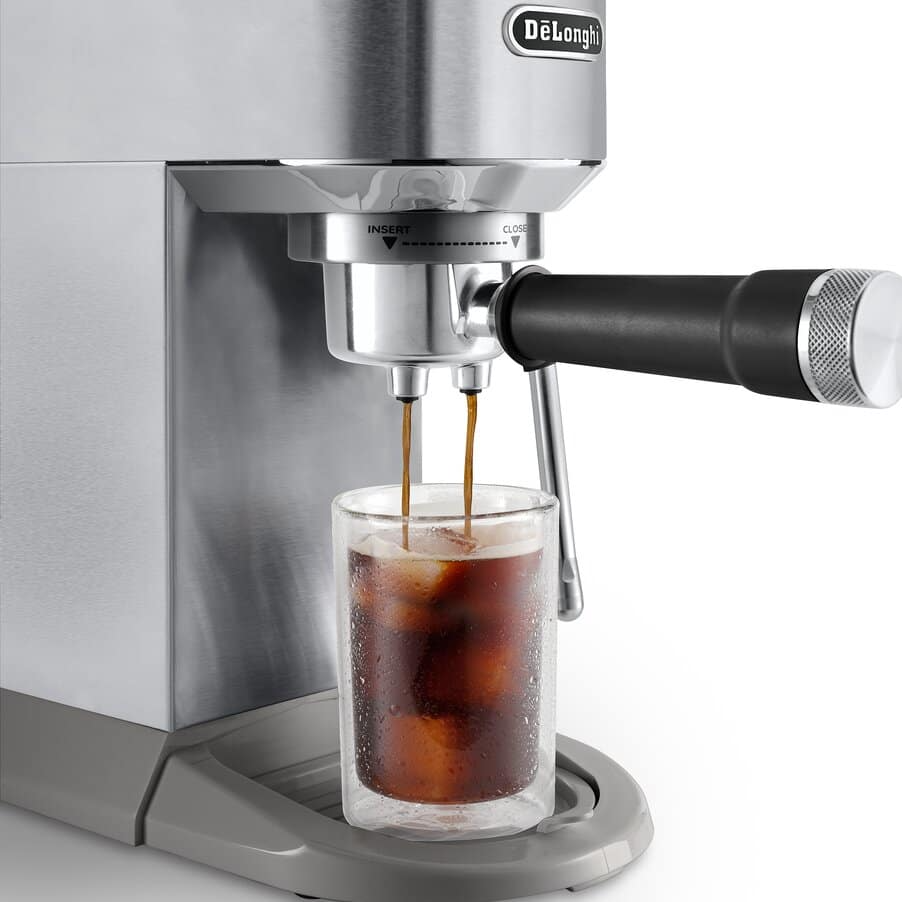 De'Longhi EC890.M Dedica Duo with Advanced Milk Steam Wand Manual Espresso Machine Silver