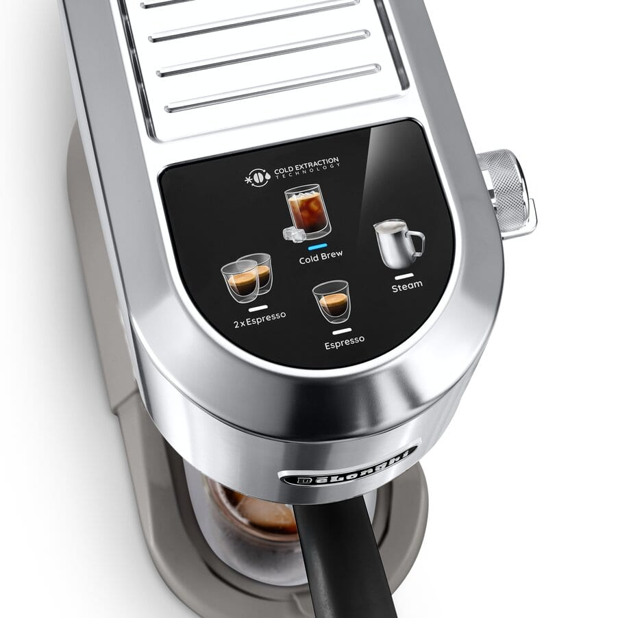 De'Longhi EC890.M Dedica Duo with Advanced Milk Steam Wand Manual Espresso Machine Silver