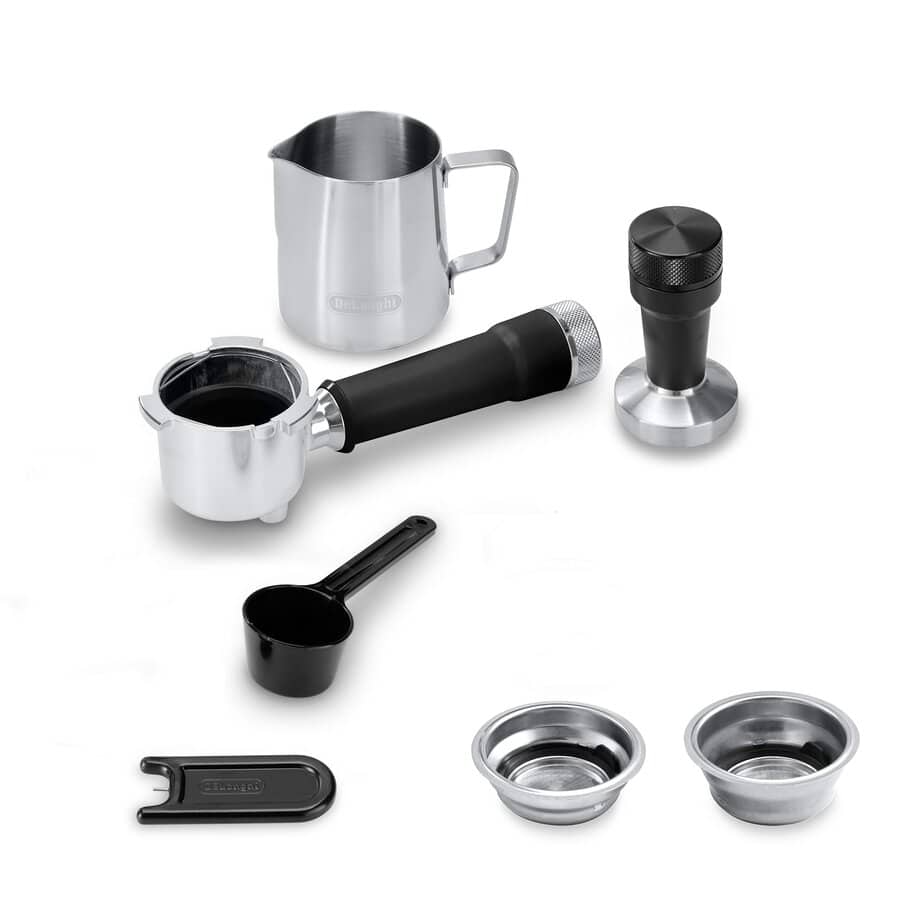 De'Longhi EC890.M Dedica Duo with Advanced Milk Steam Wand Manual Espresso Machine Silver