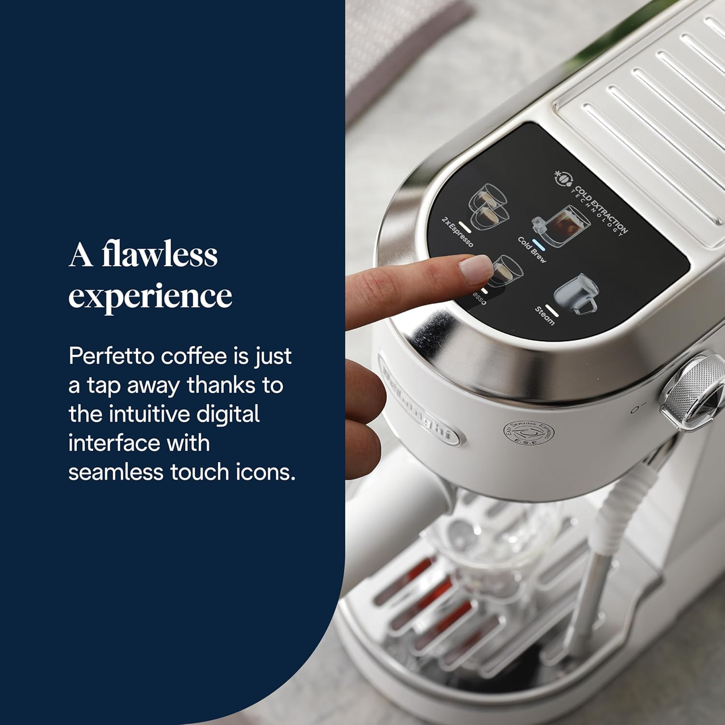 De'Longhi EC890.W Dedica Duo Manual Espresso Coffee Machine with Milk Frother White