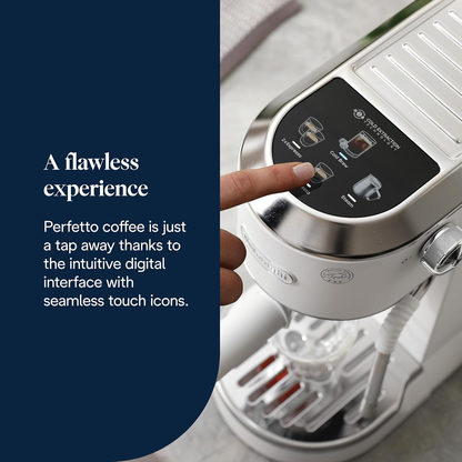 De'Longhi EC890.W Dedica Duo Manual Espresso Coffee Machine with Milk Frother White