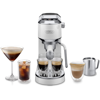De'Longhi EC890.W Dedica Duo Manual Espresso Coffee Machine with Milk Frother White