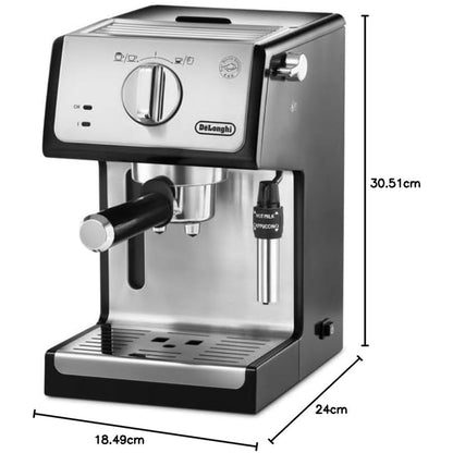 De'Longhi ECP35.31 Compact Manual Espresso Pump Coffee Machine Black and Silver