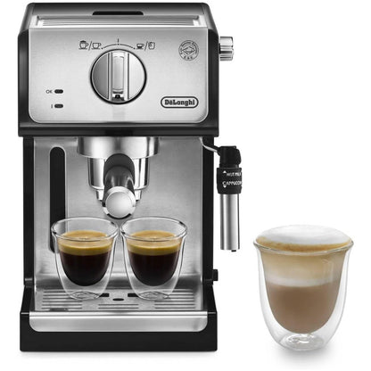 De'Longhi ECP35.31 Compact Manual Espresso Pump Coffee Machine Black and Silver