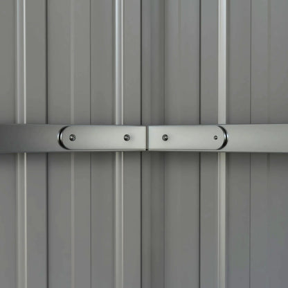 11ft x 5.6ft Dark Grey Steel Garden Shed With Lockable Doors and Gloves