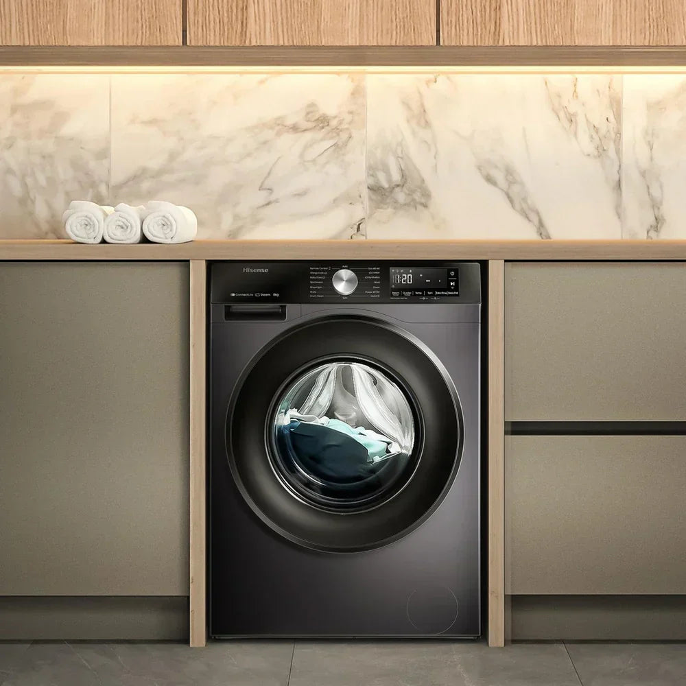Hisense 3S Series WF3S8043BB3 WiFi-enabled 8kg 1400 Spin Washing Machine Black - A Rated