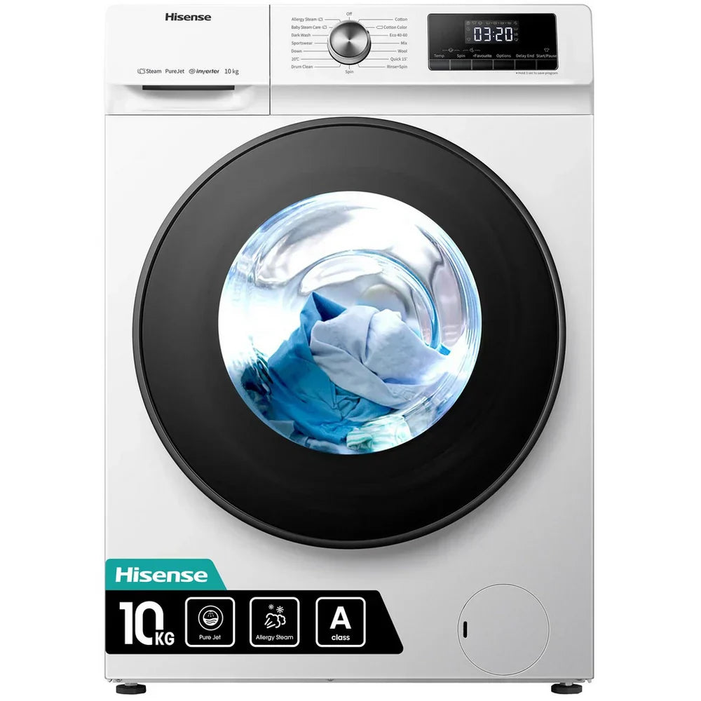 Hisense WFQA1014EVJM 3 Series 10kg 1400 Spin Freestanding Front Load Washing Machine White