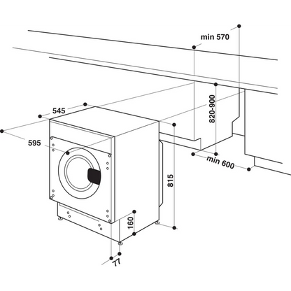 Indesit BIWDIL75148 7kg+5kg 1400 Spin Integrated Washer Dryer White