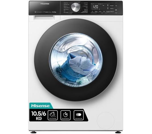 Hisense 5S Series Auto Dosing WD5S1045BW WiFi-enabled 10.5kg Washer Dryer - White