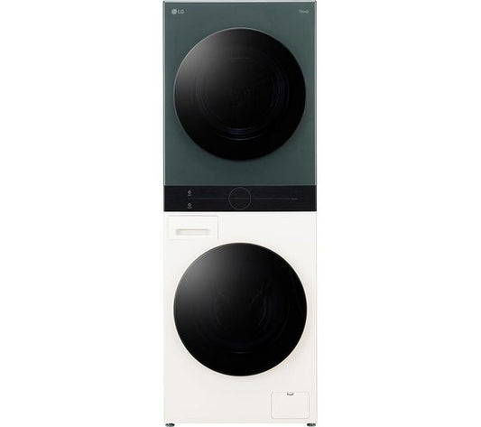 LG WashTower AI Direct Drive WT1210NBTN1 WiFi-enabled 12kg Washer Dryer - Green & Beige