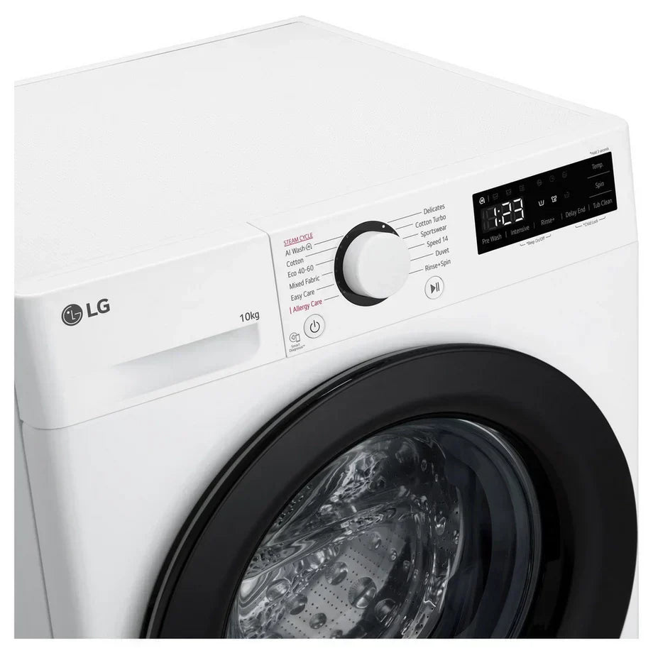 LG F4Y510WBLN1 Washing Machine Front Load 10kg 1400 Spin White - Clearance