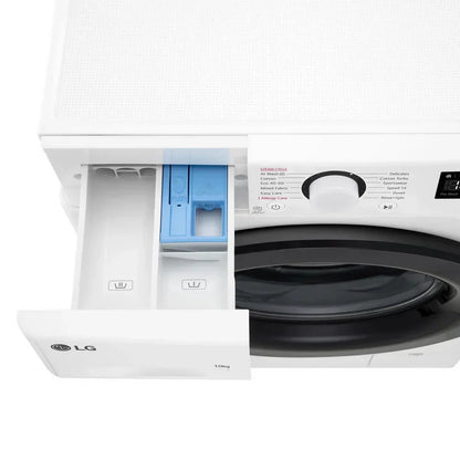 LG F4Y510WBLN1 Washing Machine Front Load 10kg 1400 Spin White - Clearance
