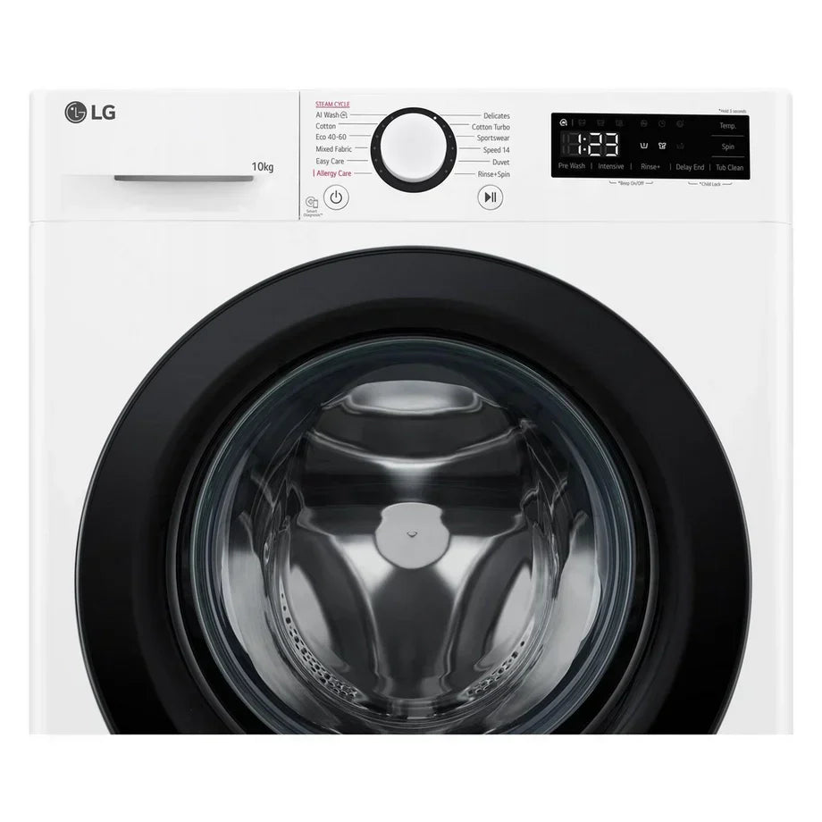 LG F4Y510WBLN1 Washing Machine Front Load 10kg 1400 Spin White - Clearance