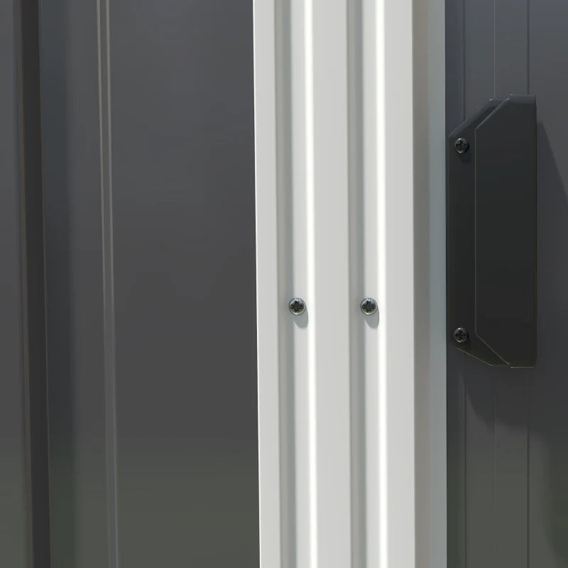 7ft x 5ft Galvanised Metal Shed with Sliding Door - Durable Dark Grey Outdoor Storage Solution