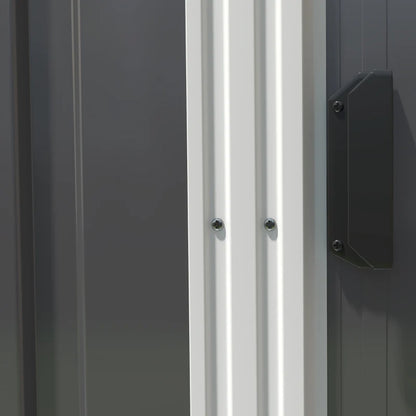 7ft x 5ft Galvanised Metal Shed with Sliding Door - Durable Dark Grey Outdoor Storage Solution