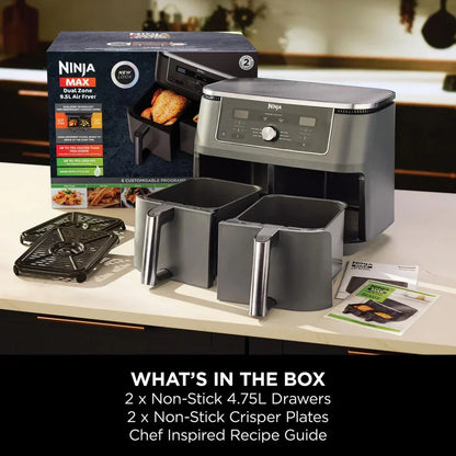 Ninja MAX 6 in 1 Dual Zone Air Fryer DZ400UK 9.5L - Gunmetal Grey