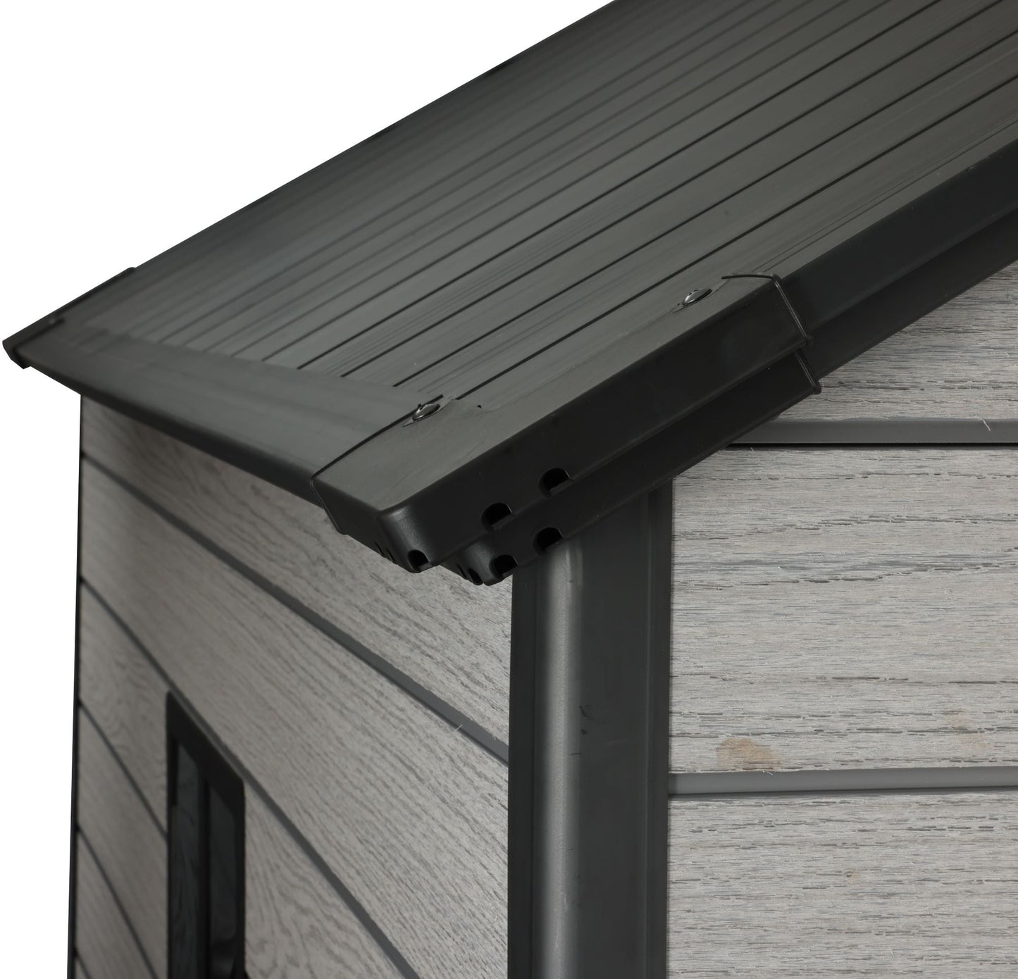 Pro Grade 4ft x 6ft Premium Plastic Garden Shed - Grey/Anthracite Wood Touch Texture