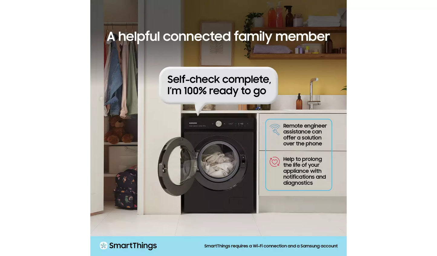 Samsung Series 5 DV90CGC0A0ABEU with OptimalDry 9kg Heat Pump Tumble Dryer Black