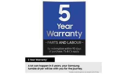 Samsung Series 5 DV90CGC0A0ABEU with OptimalDry 9kg Heat Pump Tumble Dryer Black