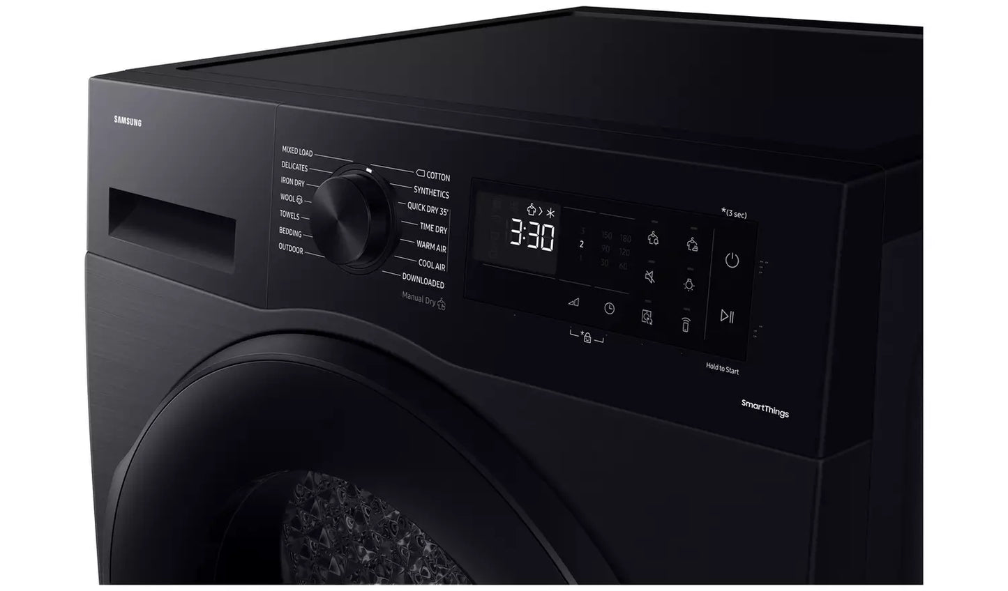 Samsung Series 5 DV90CGC0A0ABEU with OptimalDry 9kg Heat Pump Tumble Dryer Black
