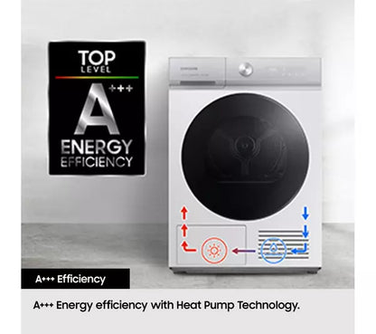 Samsung Series 5 DV90CGC0A0AEEU with OptimalDry 9kg Heat Pump Tumble Dryer White